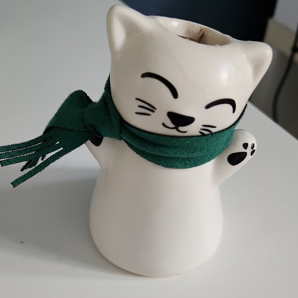 Winter Cat Vase